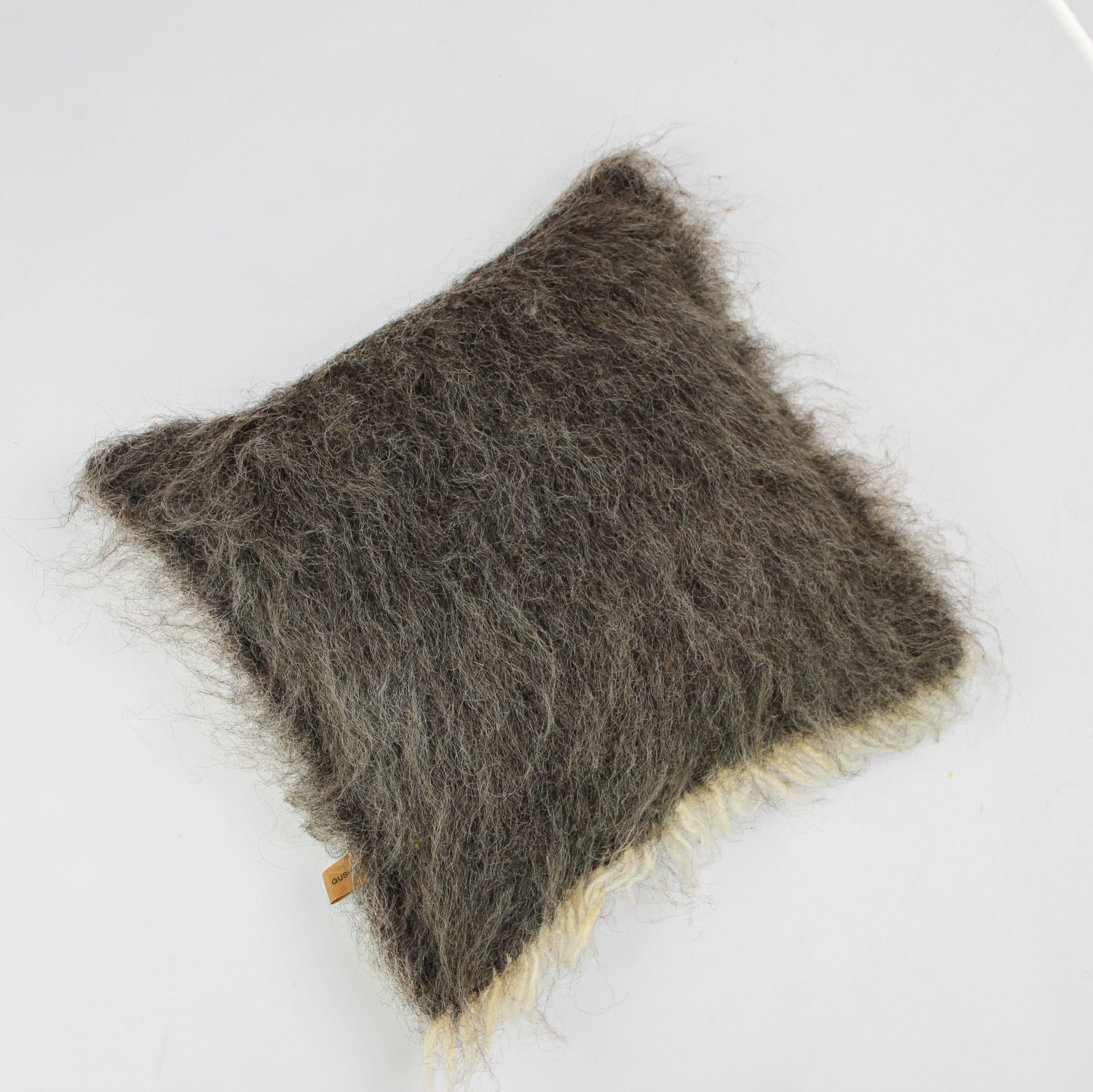 Ukraine, Gushka, Handwoven Shaggy Pillow (Dark Grey) (SCA) - Image 3
